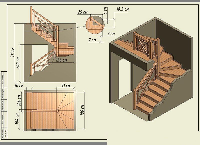Проект лестницы в доме