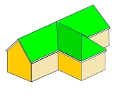 Двускатная крыша с дополнительным элементом