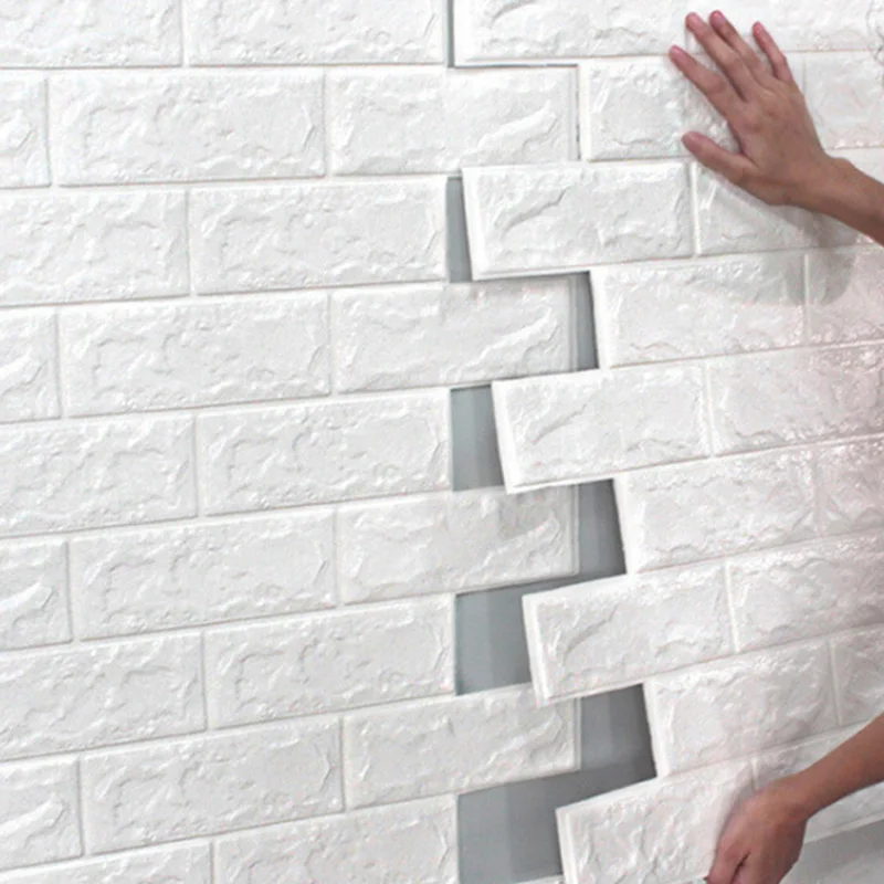 how to join self-adhesive brick wall panels