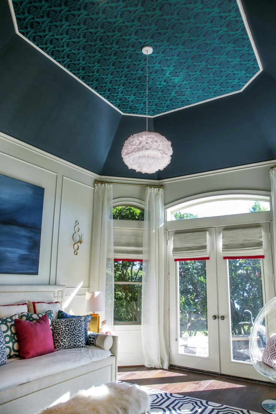 Blue vaulted ceiling