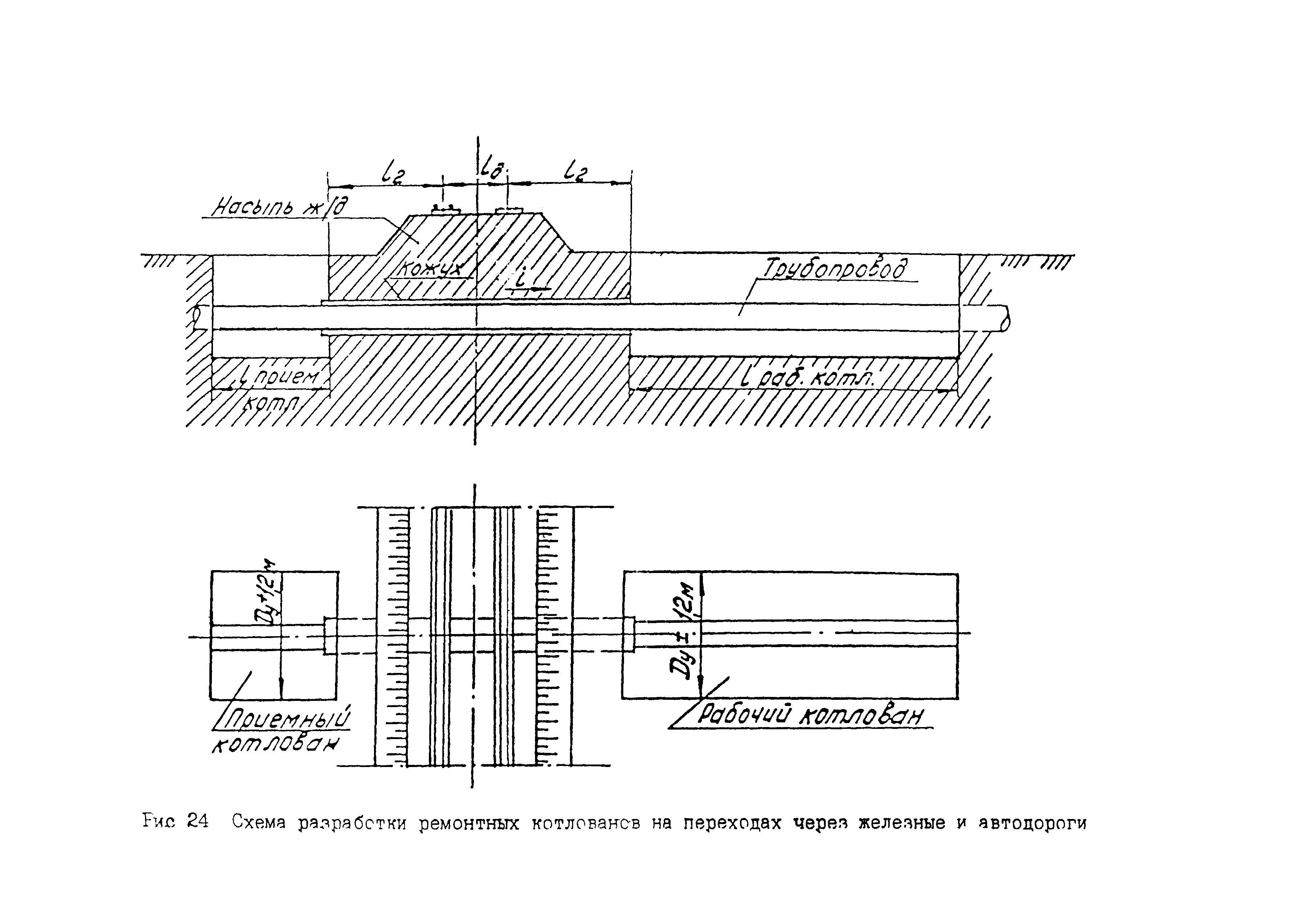 Схема футляра газопровода