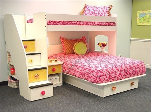 Детская двухъярусная кровать для девочек
