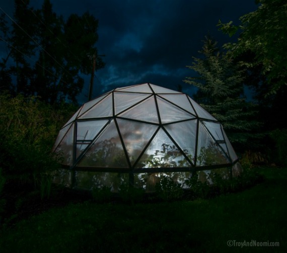 wooden geodesic dome