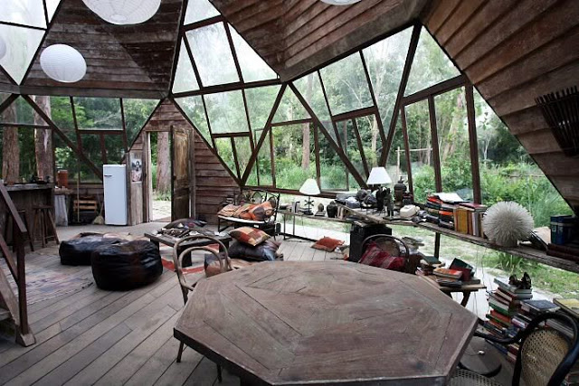 wooden geodesic dome