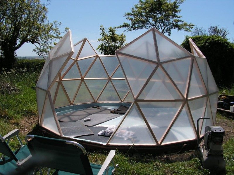 wooden geodesic dome