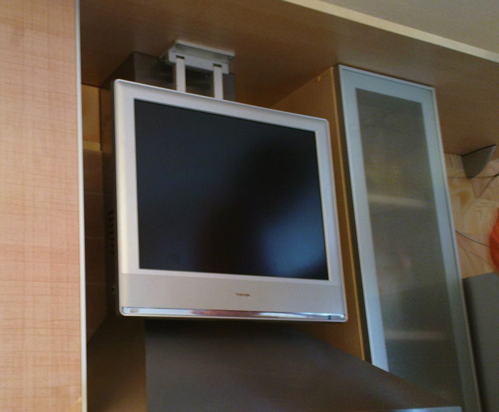 Method placing the kitchen TV 