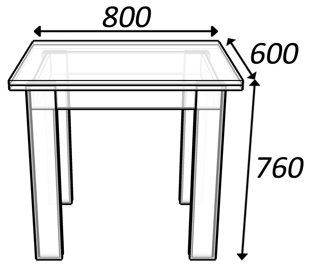размер столешницы для обеденного стола