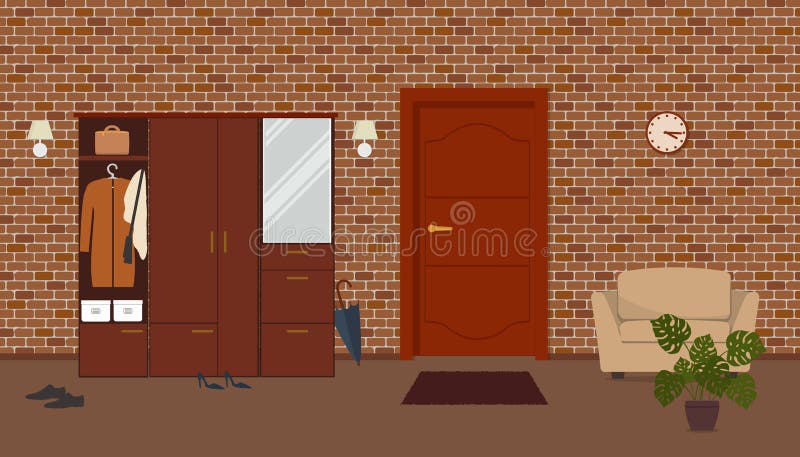 Entrance hall in the apartment stock illustration