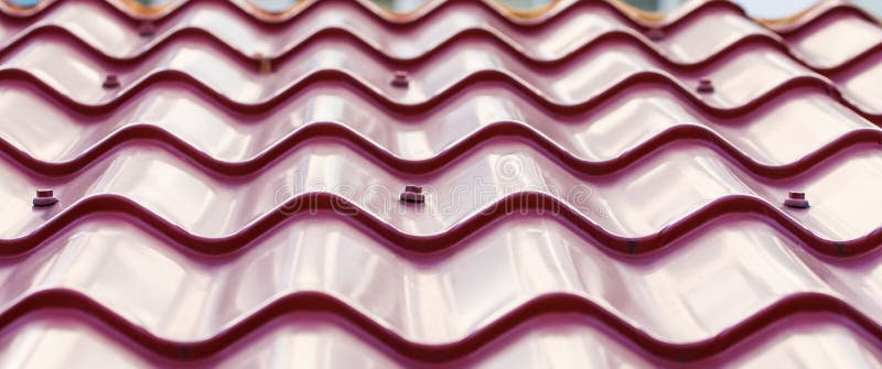Purple Metal Tile Roof stock photo