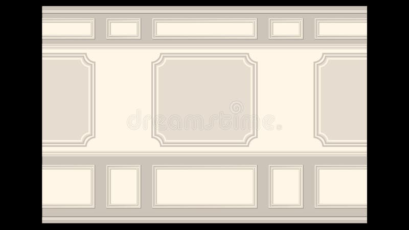 Stucco wall panel moulding seamless. Stucco pattern on light wall panel moulding seamless. Realistic detailed Vector illustration vector illustration