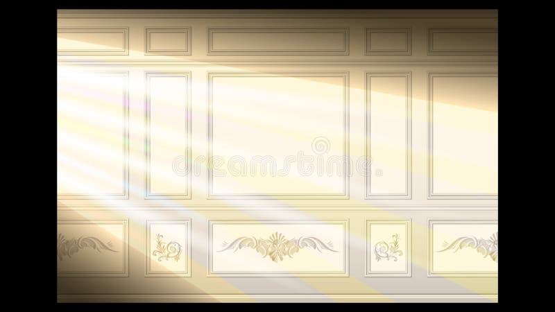 Stucco wall panel moulding seamless. Stucco floral pattern on light wall panel moulding seamless in the sunlight. Realistic detailed Vector illustration vector illustration