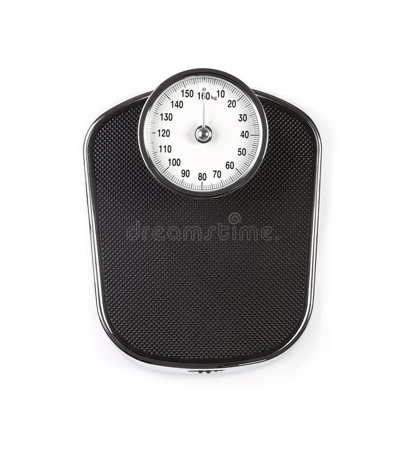 Weight scale. Retro weight scale isolated on white background royalty free stock photo