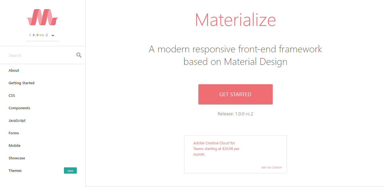 Materialize Material Design Framework