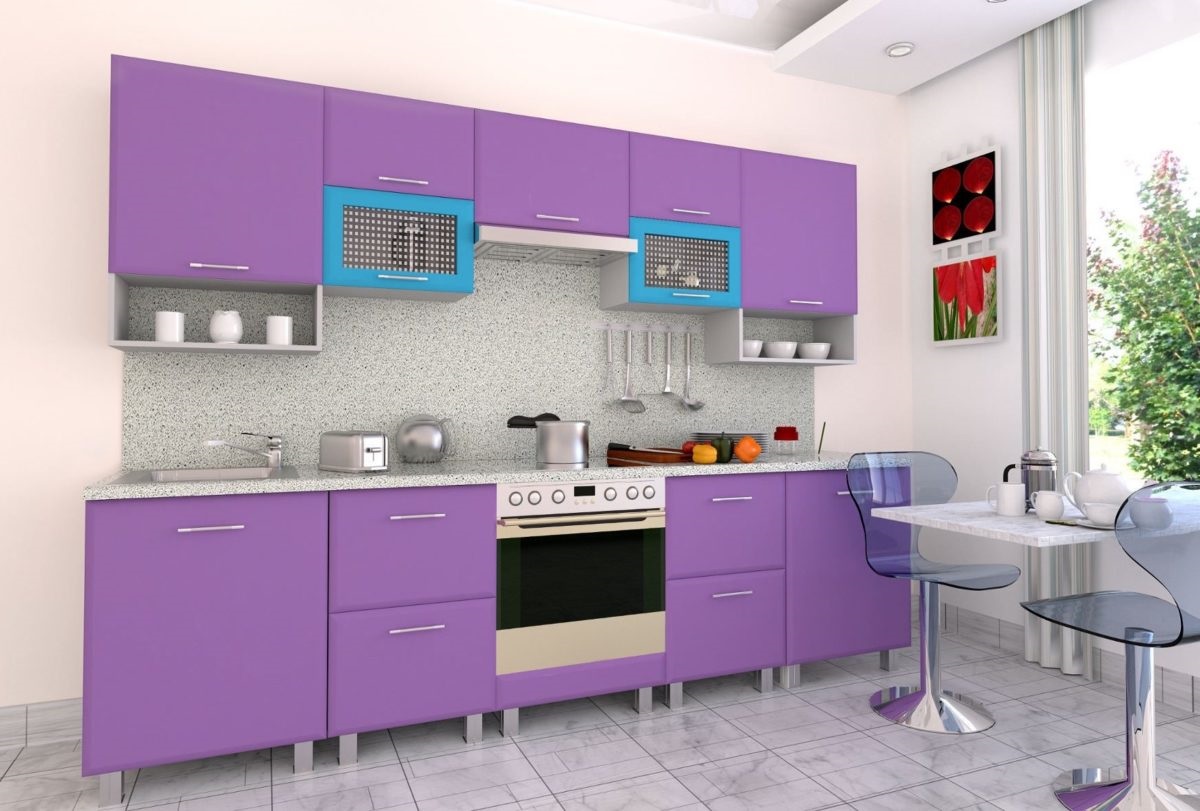 светлые отенки фиолетового на кухне