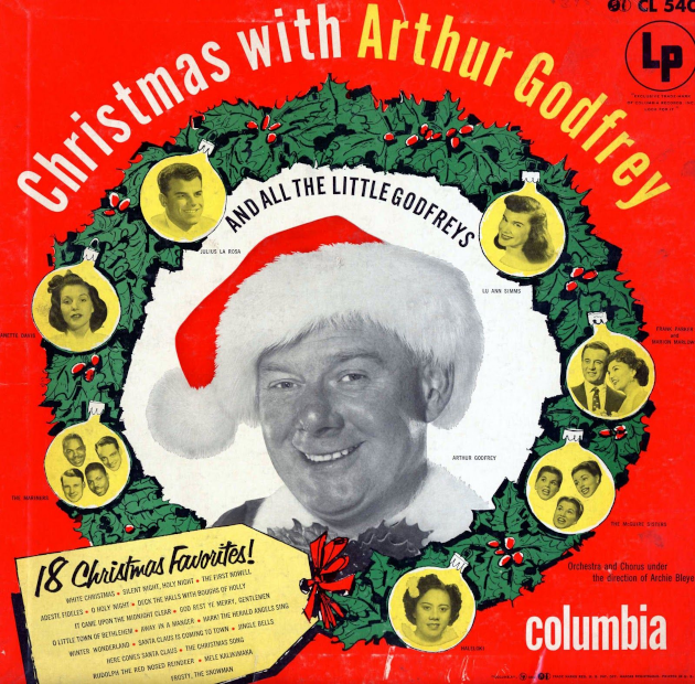 Cover of 1953 vinyl album Christmas with Arthur Godfrey and the Little Godfreys