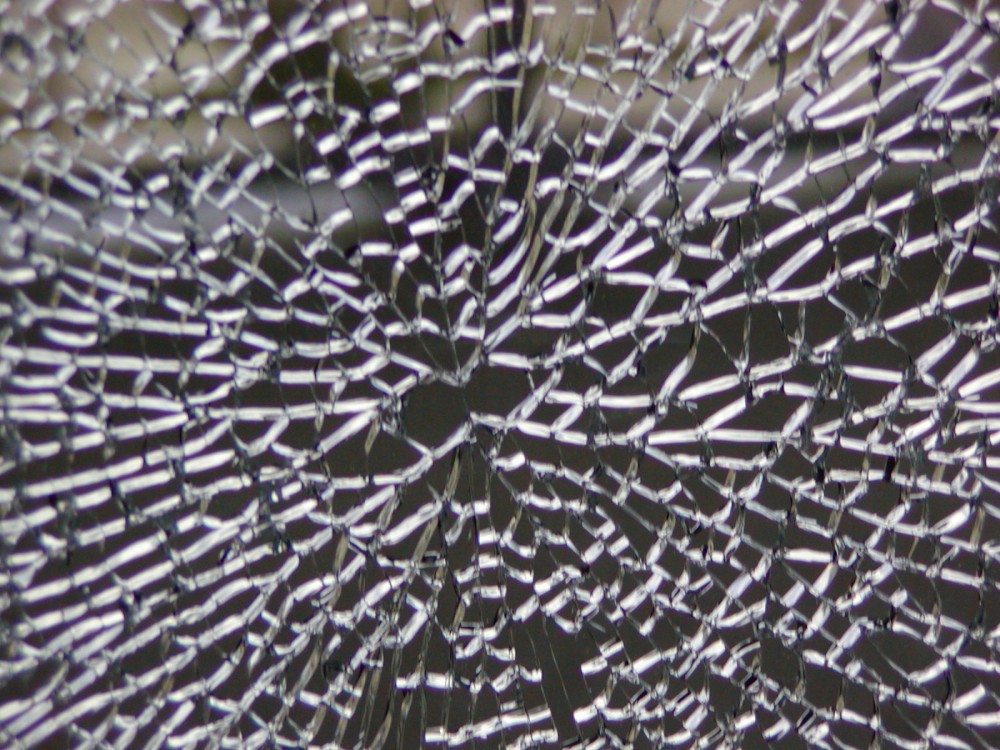 When tempered glass is broken (as shown above), it shatters into thousands of tiny pebbles, practically eliminating the danger of human injury caused by sharp edges and flying shards of glass. 