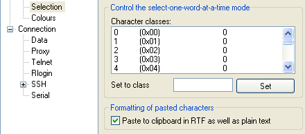 Fig: Enable Rich Text Paste to Clipboard in PuTTY
