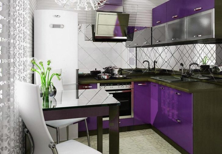 кухня в лиловом цвете